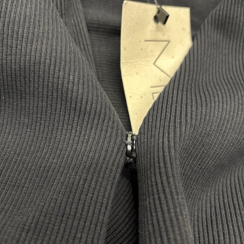 Black Draped Zip-Front Cardigan Sweater - Picture 6 of 10